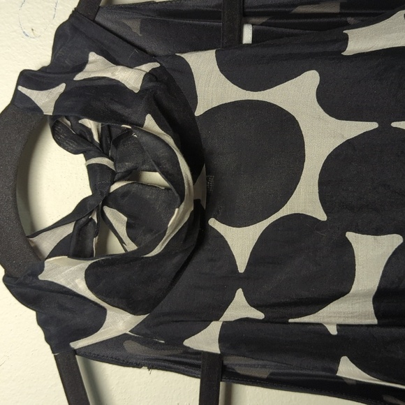 Zara Basic Cotton & Silk Blend Black and White Top Women's Size Large - Picture 2 of 5